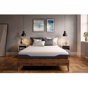 Saltea cu memorie si arcuri individuale Domine Tencel Ultra Pocket Multilayer 140x190x24 cm cu husa detasabila si fermitate medie