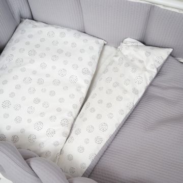 Set lenjerie de pat pentru copii Twins Cotton 7 piese gri