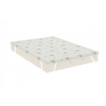 Topper Aloe Vera, cu elastic si husa detasabila 160 x 200 x 5 cm fermitate medie