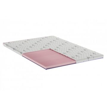 Topper cu spuma poliuretanica Superconfort Lavant 7 zone 160 x 200 x 7 cm, cu husa detasabila si lavabila, fermitate medie