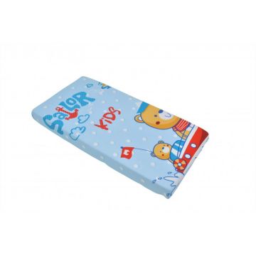 Cearceaf din bumbac cu elastic Captain 120x60 cm