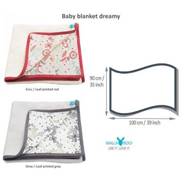 Paturica Dreamy din bumbac 100 x 90 cm ecru-red Wallaboo