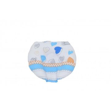 Perna pentru formarea capului bebelusului Nichiduta 20x20cm Bear Heart Blue