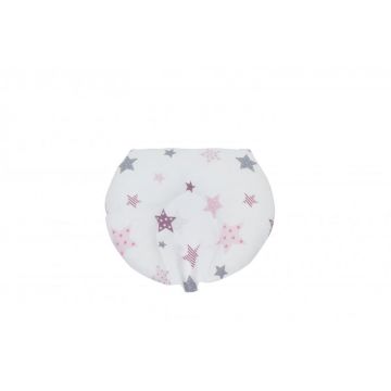 Perna pentru formarea capului bebelusului Nichiduta 20x20cm Pink and Grey Stars White