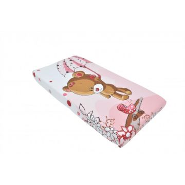 Set lenjerie patut cu 5 piese Pink bear with umbrella