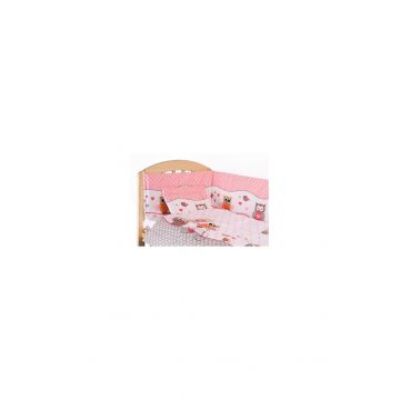 Lenjerie patut, 5 piese, Bufinite roz, 140x70 cm