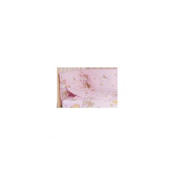 Lenjerie ursuletul somnoros,roz 5 piese 140x70 cm